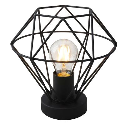Industriálna stolová lampa čierna, Jochem, s vypínačom