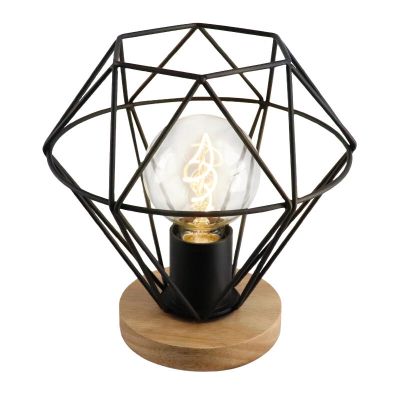 Industriálna stolová lampa čierna, Jochem, s vypínačom