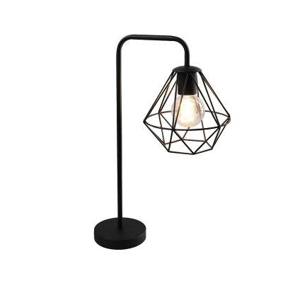 Industriálna stolová lampa čierna, Jochem, s vypínačom