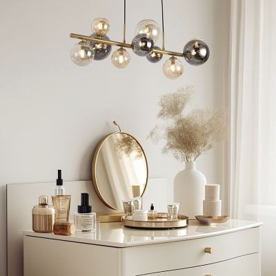 Dizajnové visiace svietidlo mosadzné, Saad